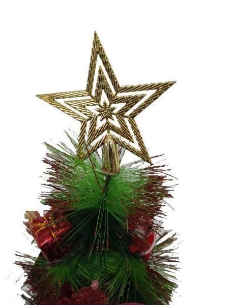 Arvore De Natal De Mesa Luxo Verde Dourado 35 Cm Premium - 3