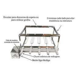 Churrasqueira Gira Grill 6 Espetos Inox - 3