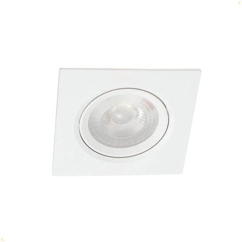 Spot Led Embutir 5w Quadrado Direcionável Branco Pvc Bivolt
