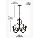 Ver imagem 2 de Lustre Rustico De Ferro Envelhecido Decoração Sala De Jantar