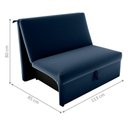 Ver imagem 2 de Sofá Cama Kaleb 2 Lugares 113cm Azul Veludo Matrix Madeira Eucalipto Espuma D20