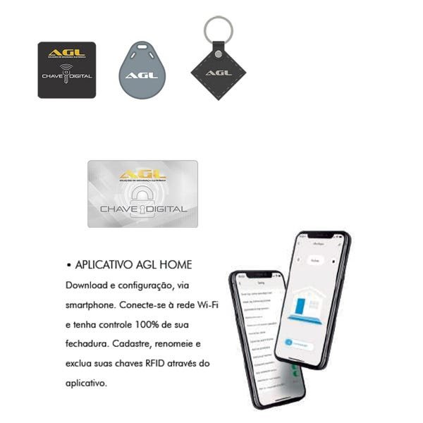 Fechadura Elétrica Agl Ultra Magic Card Wifi Smart Completa - 4