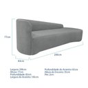 Ver imagem 3 de Recamier Curvo Orgânico 200cm 3 Lugares Lado Direito para Sala Estar Bouclé Paris