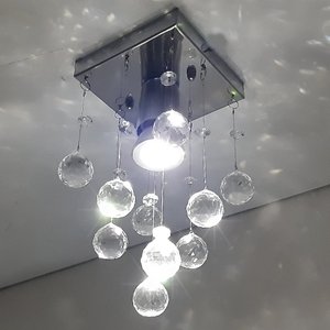 Lustre para Sala Quarto de Cristal Legítimo K9 com 17 Cm de Alt - Transparente