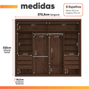 Ver imagem 3 de Guarda Roupas Casal com Espelho 2 Portas de Correr 6 Gavetas Modena