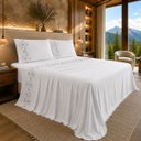 Ver imagem 1 de Jogo Cama Queen Romantic 300 Fios Bordado Inglês Super Macio:Branco