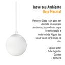 Ver imagem 4 de Pendente Globo Esfera de Vidro Branco Fosco 14cm - Branco - 2532-14-4