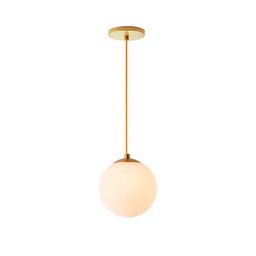 Pendente Globo Esfera de Vidro Branco Fosco 14cm - Ouro - 2532-14-14 - 1