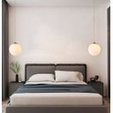 Ver imagem 2 de Pendente Globo Esfera de Vidro Branco Fosco 14cm - Ouro - 2532-14-14