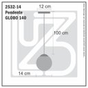 Ver imagem 7 de Pendente Globo Esfera de Vidro Branco Fosco 14cm - Ouro - 2532-14-14