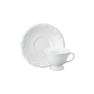 Xícara Chá Pires 20 Linha Pomerode Branco Porcelana Schmidt