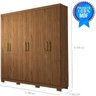 Guarda-roupa Roupeiro Panan Milena 6 Portas 2 Gavetas - 40010900153 - 3