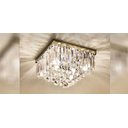 Ver imagem 1 de Lustre com placas de cristais legitimas base inox espelhada