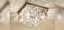 Ver imagem 1 de Lustre com placas de cristais legitimas base inox espelhada
