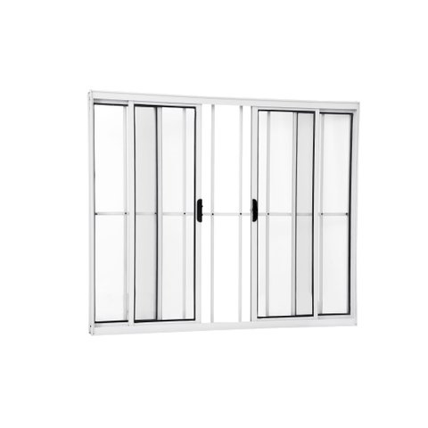 Vitro 4 Folhas 1,00 X 1,20 Com Grade Alumínio Branco