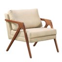 Ver imagem 1 de Poltrona Mona Luxo Madeira Maciça Veludo Bege Claro