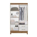 Ver imagem 2 de Guarda-Roupa Solteiro 4 Portas e 2 Gavetas Naturale/Branco - Chile/Moval