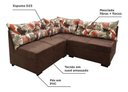 Ver imagem 2 de Sofá de Canto 5 Lugares Suede Amassado Marrom com Almofadas Floral - Quebec/Mamflex