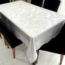 Ver imagem 1 de Toalha de Mesa Redonda em Jacquard Medalhão Branco - 1,50M