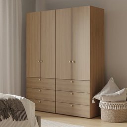 Guarda-roupa 2 Módulos 4 Portas 6 Prateleiras 6 Gavetas Frame Cabecasa madeiramadeira - 1