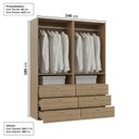 Ver imagem 4 de Guarda-Roupa 2 Módulos 4 Portas 6 Prateleiras 6 Gavetas Frame CabeCasa MadeiraOriginals