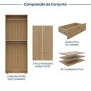 Ver imagem 3 de Guarda-Roupa 2 Módulos 4 Portas 6 Prateleiras 6 Gavetas Frame CabeCasa MadeiraOriginals