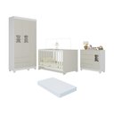 Ver imagem 1 de Quarto de Bebê Completo C/ Berço Americano 3 em 1 Colchão Fofura Multimóveis Mp4669 Branco/off