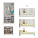 Ver imagem 5 de Quarto de Bebê Completo C/ Berço Americano 3 em 1 Colchão Fofura Multimóveis Mp4669 Branco/off