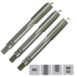 Jogo de Macho Manual Hss - M 14,0 X 2,0 - 101 - Din 352 Perfil Semi-seriado - 3 Peças - Osg - 1