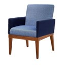 Ver imagem 1 de Poltrona de Madeira Estofada Valentina Azul