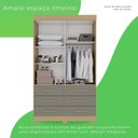 Ver imagem 5 de Guarda-Roupa com Pés 2 Portas 6 Gavetas Luana Cinza/Jequitibá/Granizo