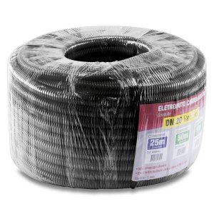 Tubo Corrugado 5/8 Dn 20 Flex Slim Premium Rolo com 50m Preto Force Line
