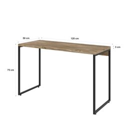 Mesa Dynamica 120x50x75cm Carvalho - Est.preta Carvalho - Est.preta - 5