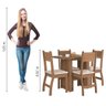 Conjunto de Mesa e 4 Cadeiras para Sala de Jantar Milano Fosco - Carvalho / Savana - Poliman - 6