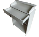 Ver imagem 2 de Balcão Caixa de Atendimento com Gaveta em Mdf Branco – 1,10m X 85cm X 38cm