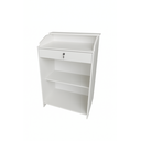 Ver imagem 1 de Balcão Caixa de Atendimento com Gaveta em Mdf Branco – 1,10m X 85cm X 38cm