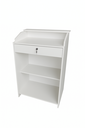 Ver imagem 1 de Balcão Caixa de Atendimento com Gaveta em Mdf Branco – 1,10m X 85cm X 38cm