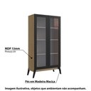 Ver imagem 2 de Cristaleira Jamaica com 2 Portas de Vidro - Castanho/Preto