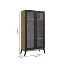 Ver imagem 4 de Cristaleira Jamaica com 2 Portas de Vidro - Castanho/Preto
