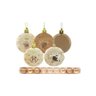 Kit Bola Natal Decor Print Premium Champagne 6Cm 9 Peças - 1