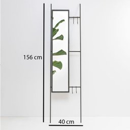 Escadinha Decorativa com Espelho retangular, sala, Escritório, closset, ferro Preto - 2 Escadinha Decorativa com Espelho retangular, sala, Escritório, closset, ferro Preto - 2