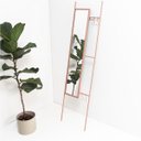 Ver imagem 1 de Escadinha Decorativa com Espelho retangular, sala, Escritório, closset, ferro Rosa