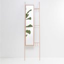 Ver imagem 2 de Escadinha Decorativa com Espelho retangular, sala, Escritório, closset, ferro Rosa