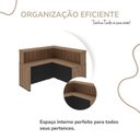Ver mais imagens de Conjunto Recepção Balcão de Atendimento e Balcão Tamburato com 3 Gavetas Marrom/Nogal/Preto Artany