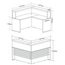 Ver imagem 4 de Conjunto Recepção Balcão de Atendimento e Balcão Tamburato com 3 Gavetas Marrom/Nogal/Preto Artany
