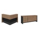 Ver imagem 2 de Conjunto Recepção Balcão de Atendimento e Balcão Tamburato com 3 Gavetas Marrom/Nogal/Preto Artany