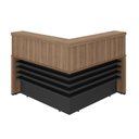 Ver imagem 5 de Conjunto Recepção Balcão de Atendimento e Balcão Tamburato com 3 Gavetas Marrom/Nogal/Preto Artany