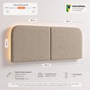 Ver imagem 4 de Cabeceira Painel Modular Bruma LED Cama King 200cm Orgânica Linho Bege - Desk Design