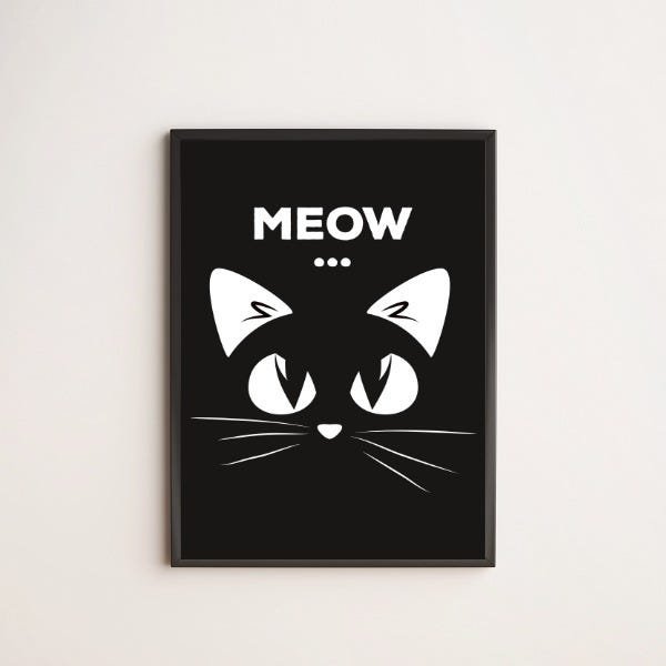 Quadro Decorativo Gatinho Meow - 1