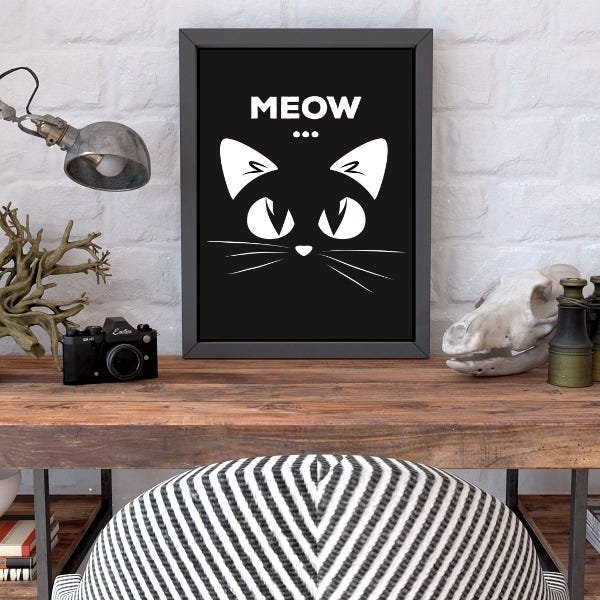Quadro Decorativo Gatinho Meow - 2